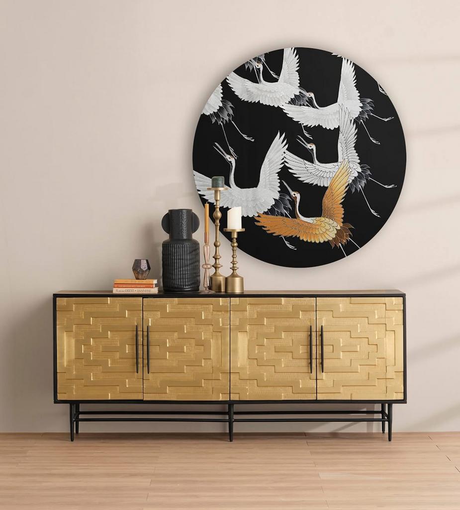 Gouden Dressoir Mangohout 180cm - Nu met korting!, Ophalen, 150 tot 200 cm, Nieuw, 25 tot 50 cm