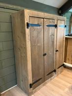 Driedeurskast- steigerhout - showroom model, Ophalen, Met deur(en), 100 tot 150 cm, Nieuw