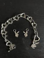 Armband en hangers Playboy zilver, Gebruikt, Verzenden, Met bedels of kralen, Zilver