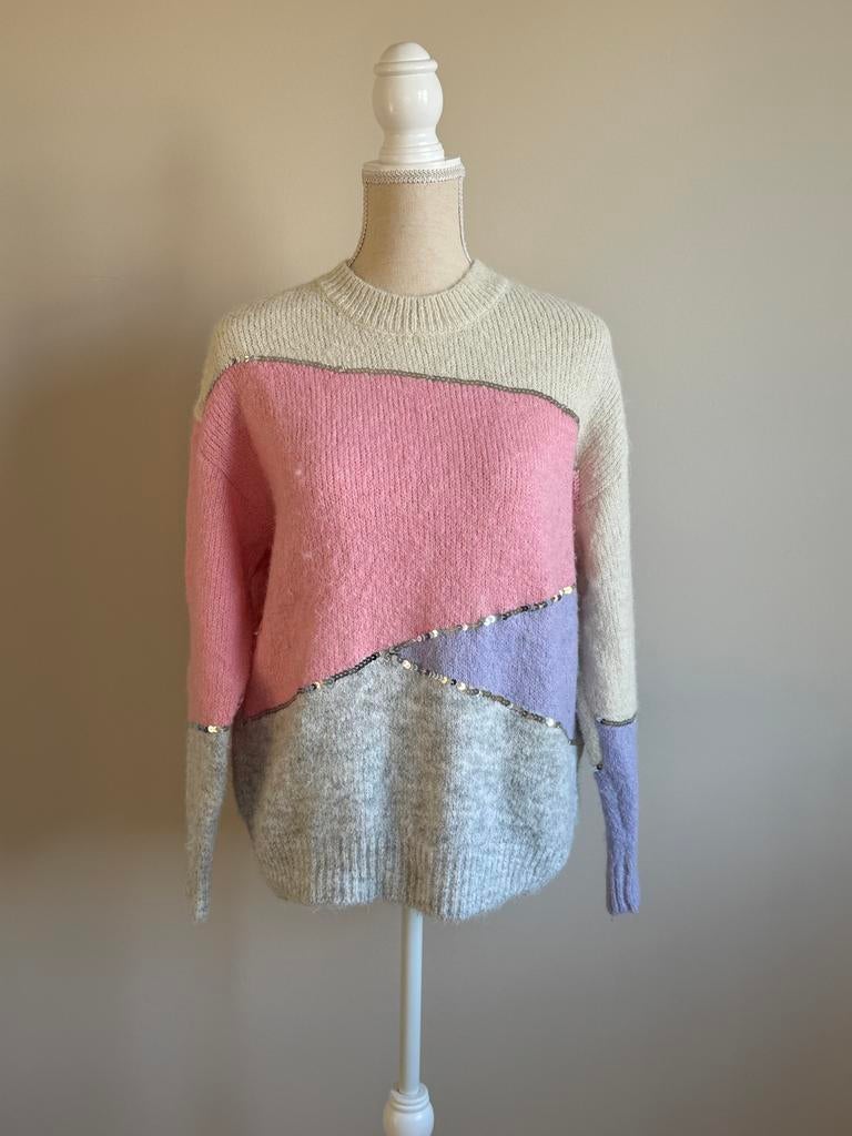 Pastelkleurige Trui - One Size, Kleding | Dames, Ophalen of Verzenden, Zo goed als nieuw, Maat 38/40 (M), Overige kleuren