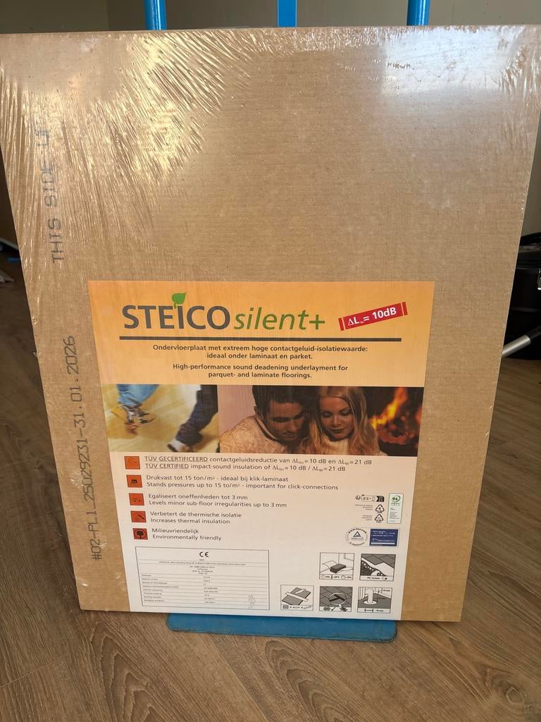 Steico Silent+ ondervloerplaten (4 pakken + 6 losse platen), 30 cm of meer, Overige typen, Nieuw, Ophalen of Verzenden