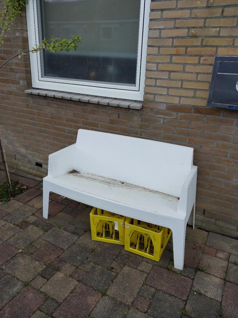 Garden Impressions Box tuinbank L138 cm - wit, Tuin en Terras, Ophalen, Gebruikt, Kunststof