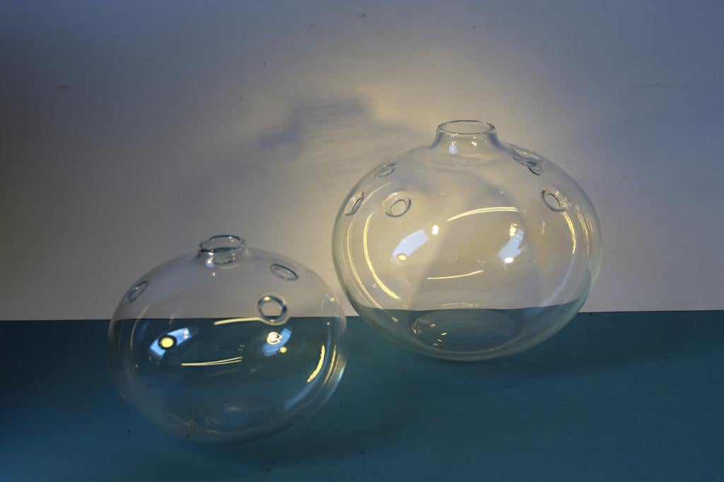 2 Mid-Century vazen Michael E. Bang voor Holmegaard, 1970s, Ophalen of Verzenden