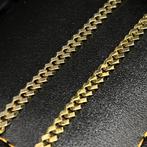 14 karaat gouden ketting diamond cut cuban schakel gourmet, Ophalen of Verzenden