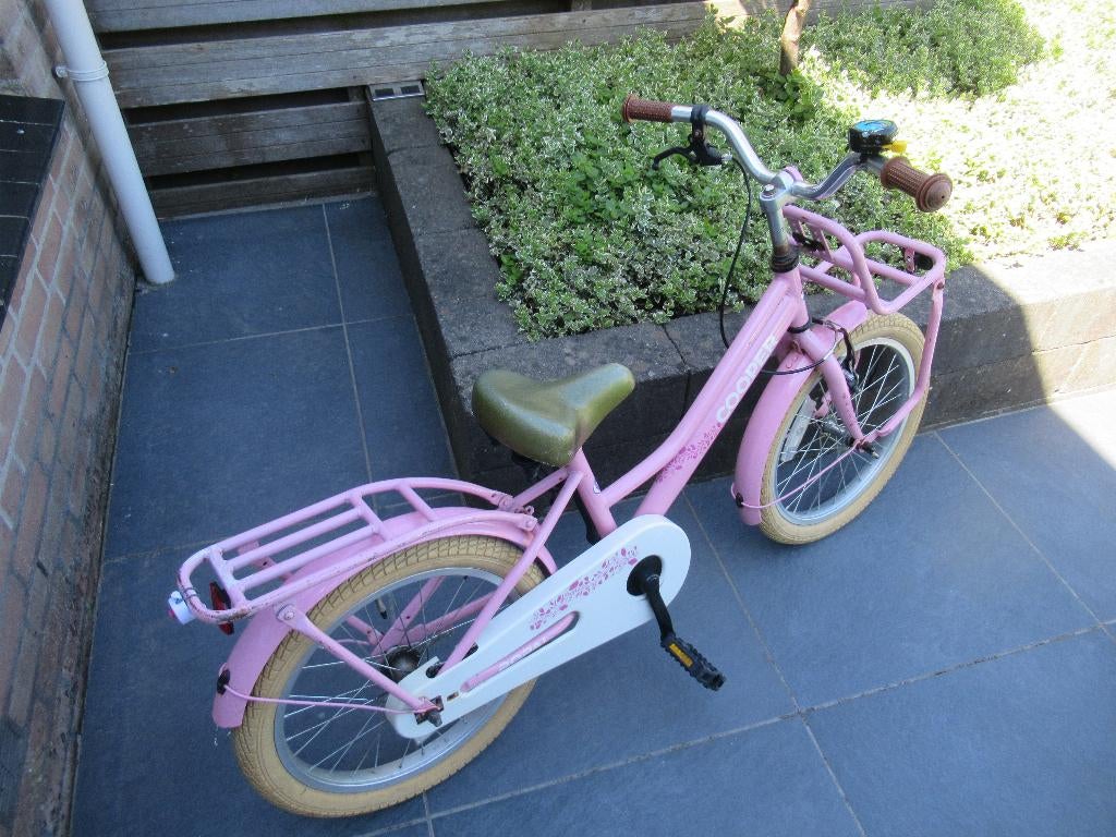 Popal Cooper Roze meisjesfiets transport fiets 18 inch, Fietsen en Brommers, Fietsen | Meisjes, Ophalen, Terugtraprem, Gebruikt