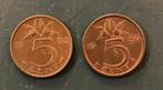 Nederlandse 5 centmunten 1950 en 1980, Juliana, 2 stuks., Ophalen of Verzenden, Koningin Juliana, 5 cent