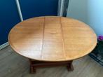Teak houten inklapbare tafel met krantenbak - Gaaf!, Ophalen, Zo goed als nieuw, Ovaal, Teakhout