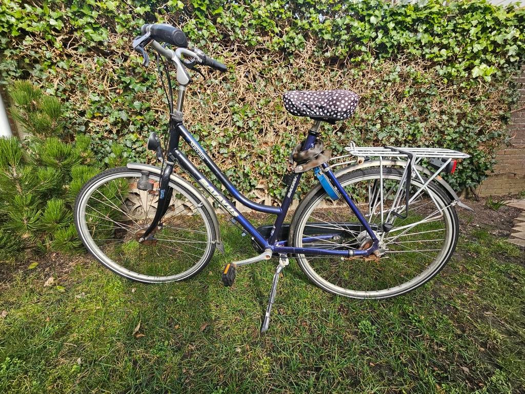 Donkerblauwe Batavus Staccato dames stadsfiets, Fietsen en Brommers, Fietsen | Dames | Damesfietsen, Ophalen, Gebruikt, Versnellingen