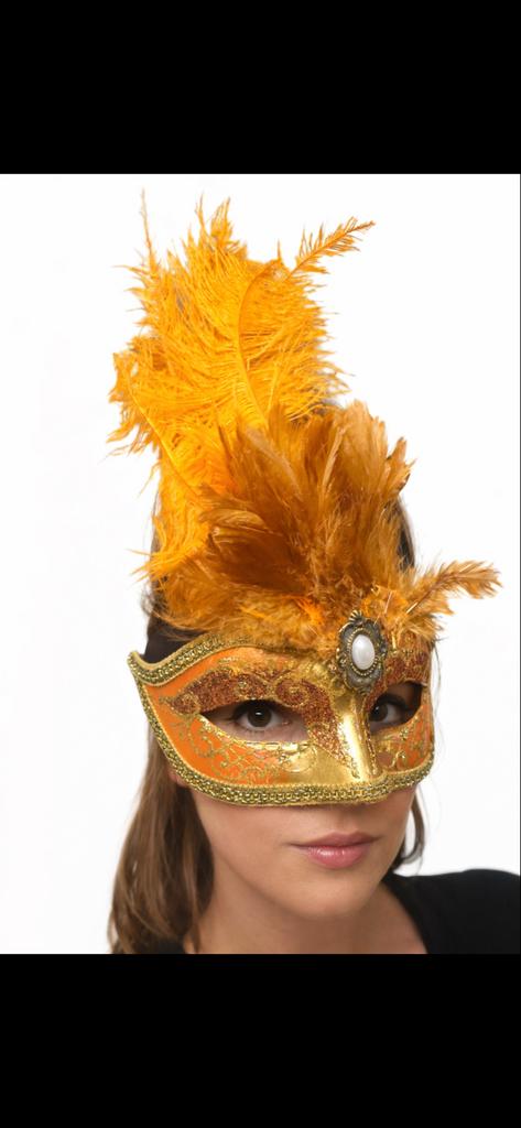 Carnavalsmaskers met veren en bloemen, Kleding | Dames, Carnavalskleding en Feestkleding, Ophalen, Zo goed als nieuw, Carnaval