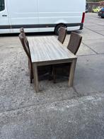 Eettafel met vier stoelen, Huis en Inrichting, Tafels | Eettafels, Gebruikt, 100 tot 150 cm, Vier personen, Rechthoekig