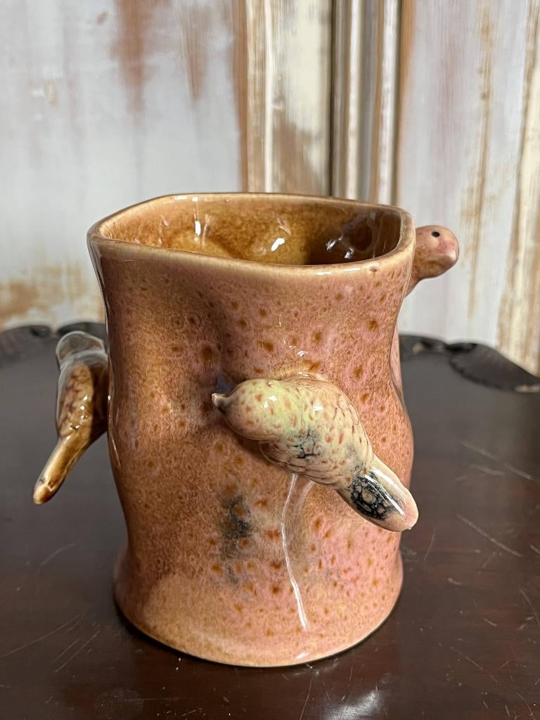 Keramiek vogelvaasje, Gebruikt, Geel, Aardewerk of Porselein, Ophalen of Verzenden