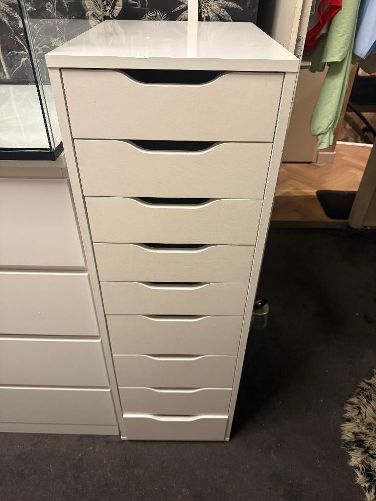 Ikea ladenblok Alex met 9 lades, Ophalen, Minder dan 50 cm, Gebruikt, 5 laden of meer