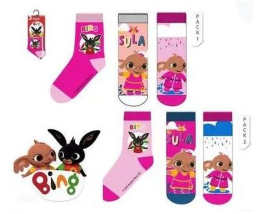 3 Paar Bing Konijn Meisjes Sokken - 19/22 - 27/30, Kinderen en Baby's, Kinderkleding | Schoenen en Sokken, Meisje, Nieuw, Ophalen of Verzenden