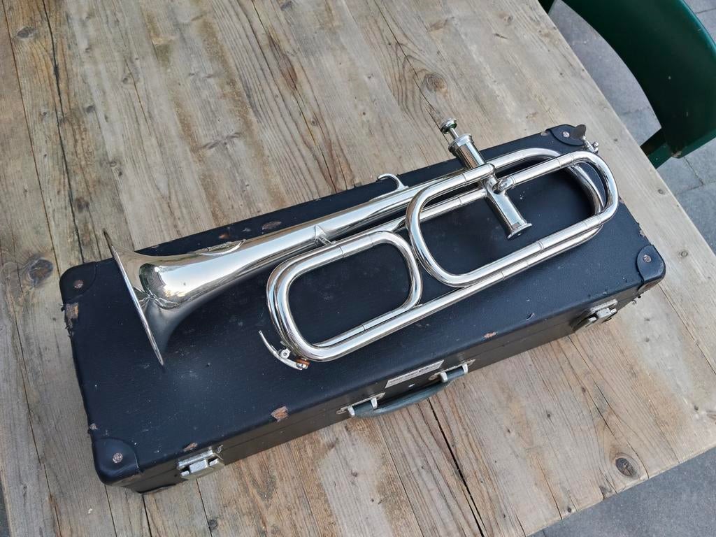 Trompet (Sonore, 1 ventiel) met koffer, Ophalen of Verzenden, Gebruikt, Overige typen, Met koffer