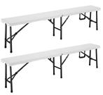 2x Bierbank picknickbank wit kunststof GRATIS BEZORGD!, Overige, Verzenden, Nieuw, Nvt