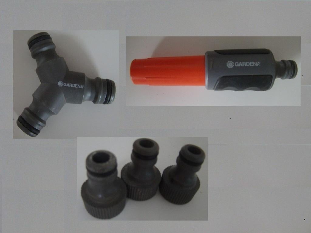 Gardena kraan en slang koppelstukken en tuinspuit, Ophalen of Verzenden, Gebruikt, Tuinslang