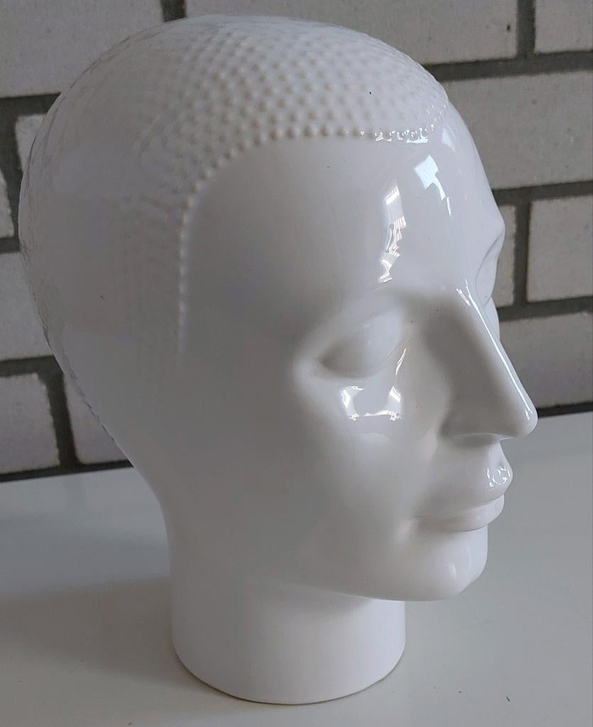 Een vintage witte keramieken hoofd, Ophalen of Verzenden