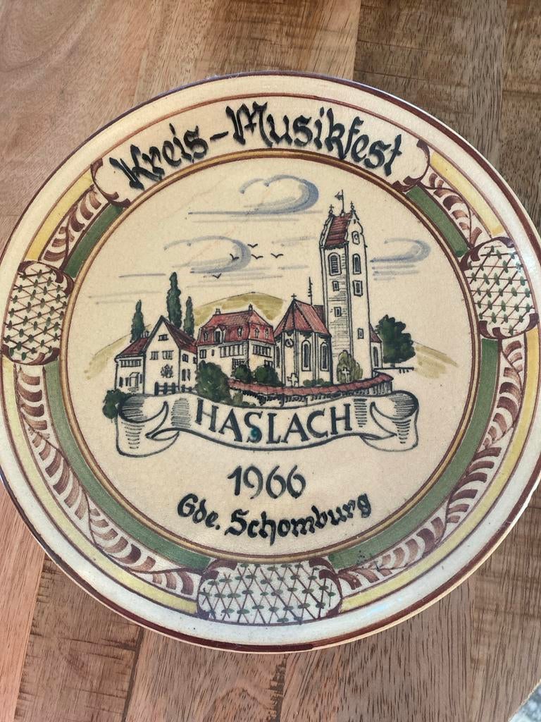 Vintage Haslach Kreis-Musikfest 1966 Gedenkbord, Ophalen of Verzenden