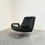 Vintage fauteuil draaistoel leer jaren 60 70 design stoel, Huis en Inrichting, Fauteuils, Ophalen, Gebruikt, Nvt, Leer