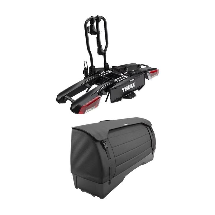 Thule EasyFold 3 fietsendrager met Onto 2 trekhaakbox set, Auto diversen, Fietsendragers, Nieuw, Trekhaakdrager, 2 fietsen, Brede banden