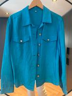 Linnen jasje maat 44 blauw ZGAN, Ophalen of Verzenden, Zo goed als nieuw, Maat 42/44 (L), Blauw