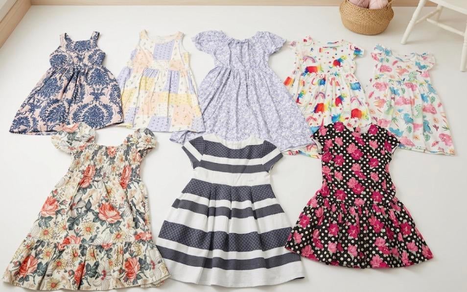 8 meisjes jurkjes maat 116, Kinderen en Baby's, Kinderkleding | Maat 116, Ophalen of Verzenden, Zo goed als nieuw, Meisje, Jurk of Rok