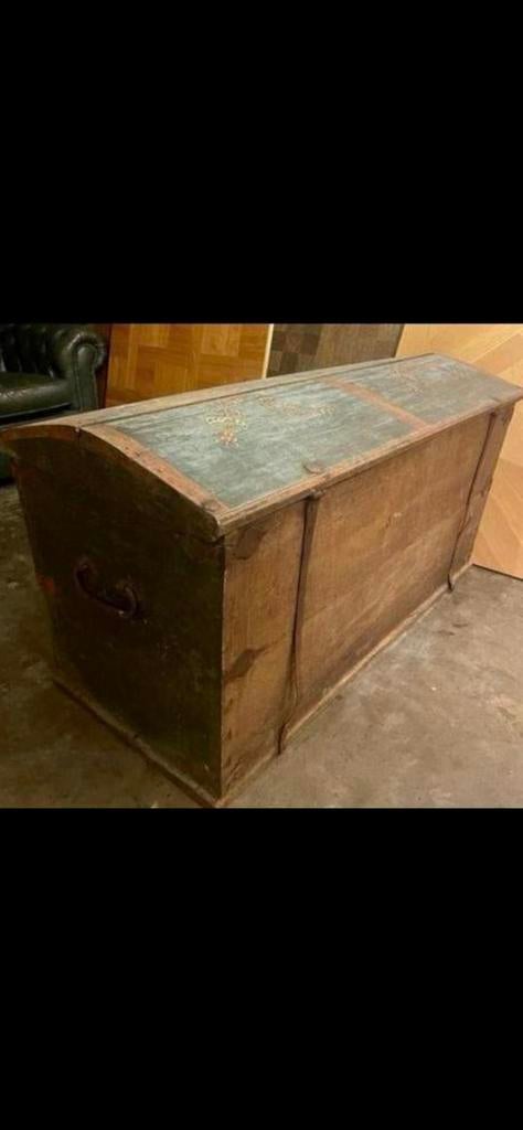 Antieke Deens bruidskist, Ophalen, Gebruikt, Eikenhout, Minder dan 50 cm