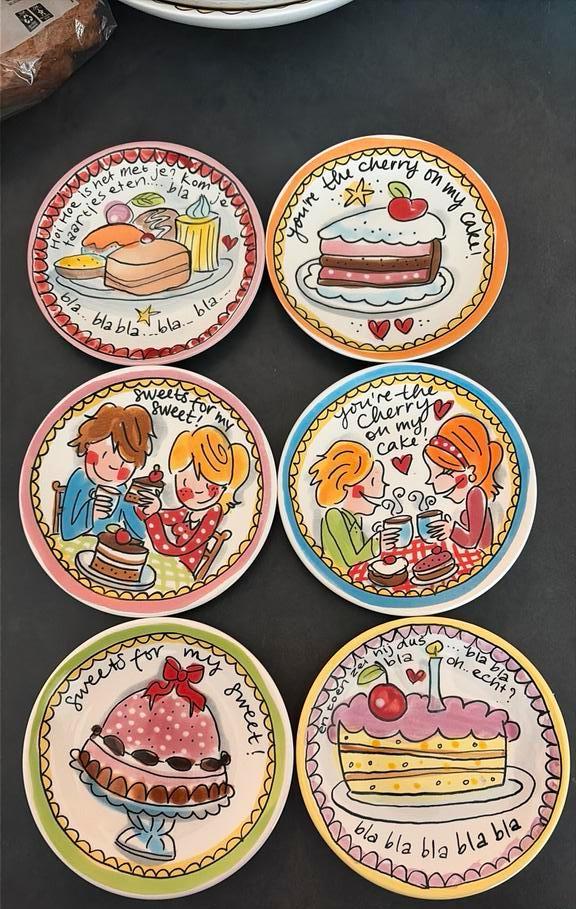 Blond amsterdam petit four gebaksbordjes set, Blond Amsterdam, Ophalen of Verzenden, Zo goed als nieuw, Bord(en)