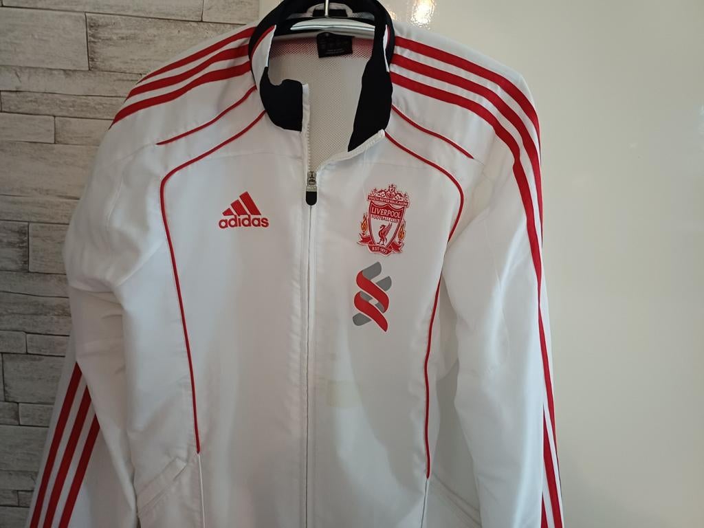 Liverpool Trainingsjack Adidas Wit Rood, Ophalen of Verzenden, Rood, Voetbal
