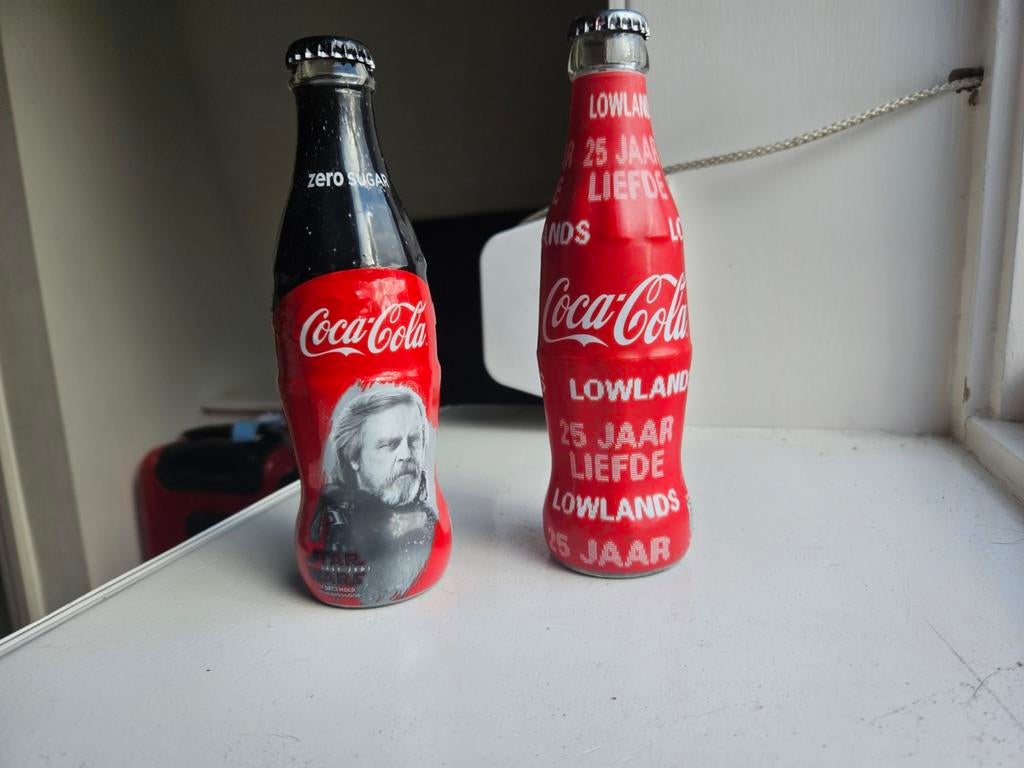 Set Coca-Cola Glas: Lowlands 25 Jaar & Luke Skywalker (VOL), Ophalen of Verzenden, Zo goed als nieuw, Gebruiksvoorwerp