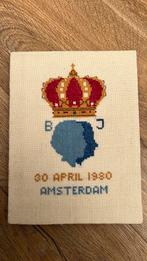Borduurwerk Bernhard/ Juliana amsterdam 30 april 1980, Ophalen of Verzenden, Zo goed als nieuw