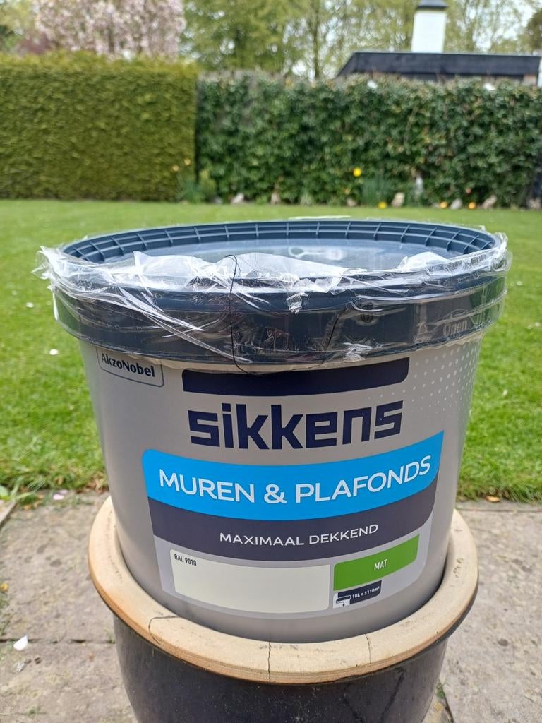 Sikkens muurverf 9010 10L, Ophalen, Nieuw, Wit