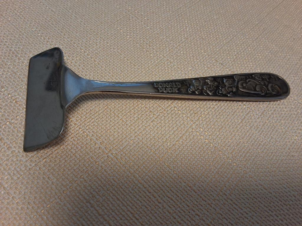 Vintage Sola Donald Duck kinderbestek - schuivertje 1948, Antiek en Kunst, Antiek | Bestek, Ophalen of Verzenden