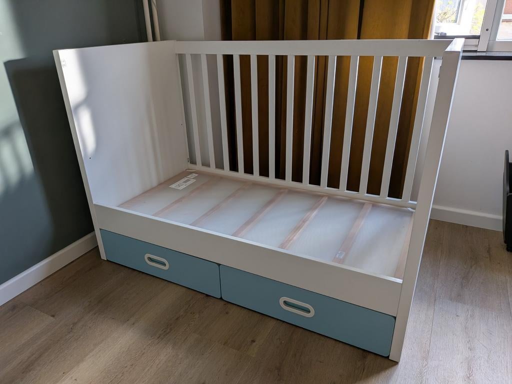 Ikea Stuva ledikant met lades blauw, Kinderen en Baby's, Ophalen, Gebruikt, Minder dan 140 cm, Minder dan 70 cm