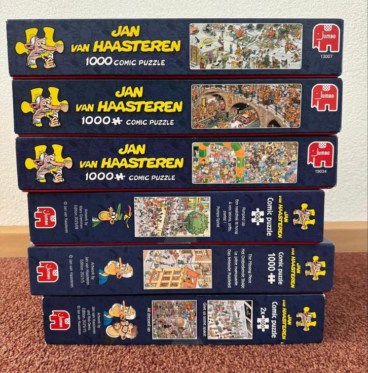 Jan van Haasteren Puzzels - Diverse 1000 en 1500 stukjes, Hobby en Vrije tijd, Denksport en Puzzels, Zo goed als nieuw, Legpuzzel