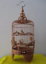 Aziatische vogelkooi met filigraan houtsnijwerk # SALE #, Antiek en Kunst, Verzenden