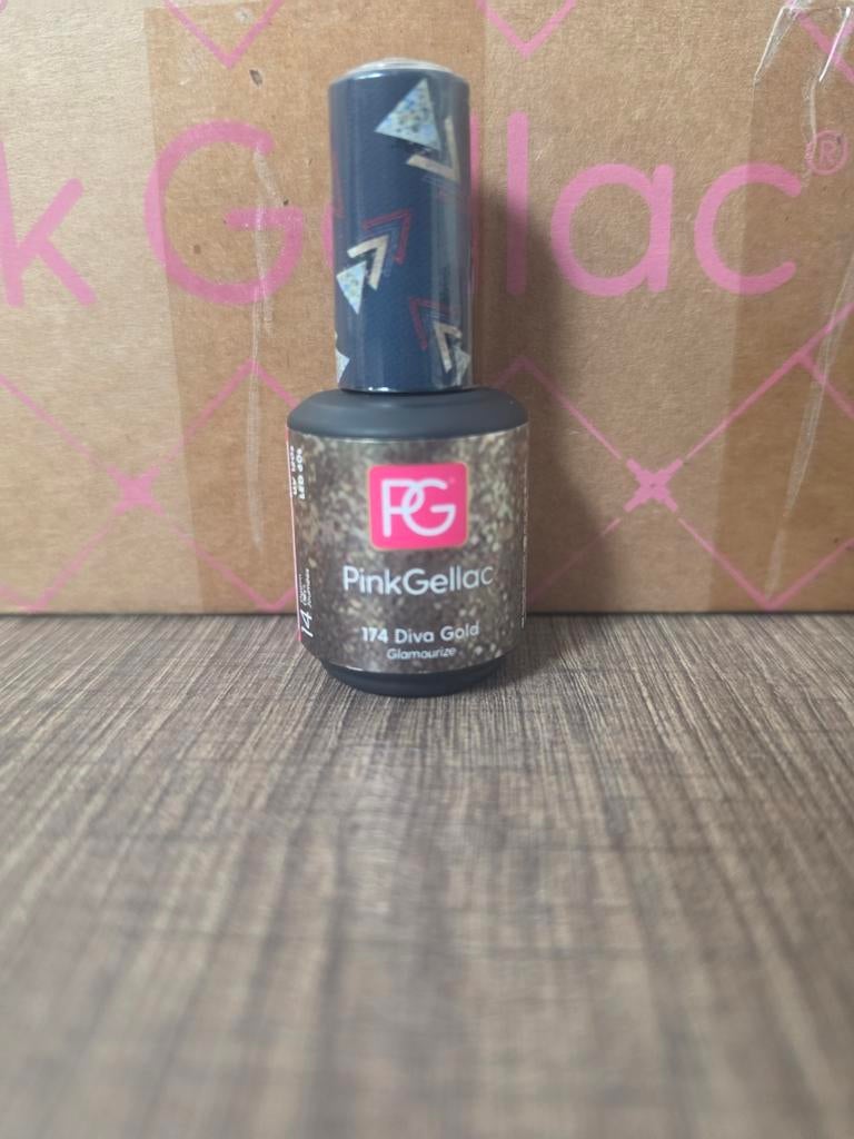 PinkGellac - 174 Diva Gold Glamourize, Sieraden, Tassen en Uiterlijk, Uiterlijk | Cosmetica en Make-up, Ophalen of Verzenden, Gebruikt