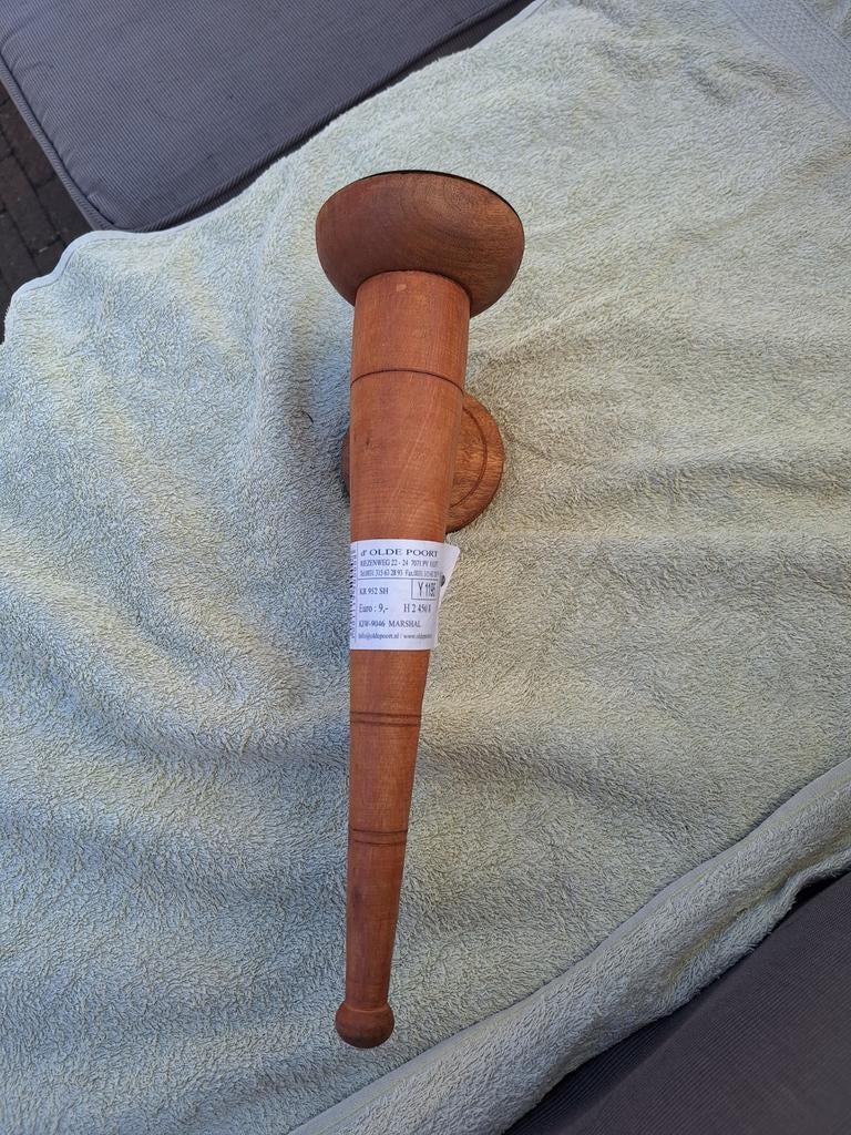 Houten kaarsenhouder voor aan de muur, Ophalen of Verzenden, Hout, Minder dan 25 cm