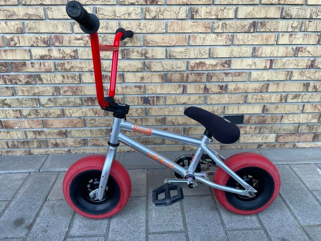 Wildcat Mini BMX - Zilver met rode accenten, Fietsen en Brommers, Fietsen | Crossfietsen en BMX, Staal, Velgrem, Ophalen of Verzenden