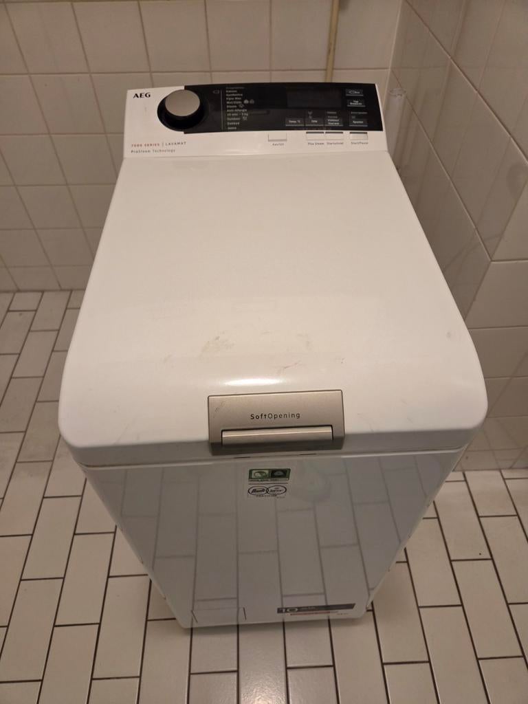 AEG Bovenlader Wasmachine - 1 jaar oud, incl. boekjes, Witgoed en Apparatuur, Wasmachines, Energieklasse A of zuiniger, Bovenlader
