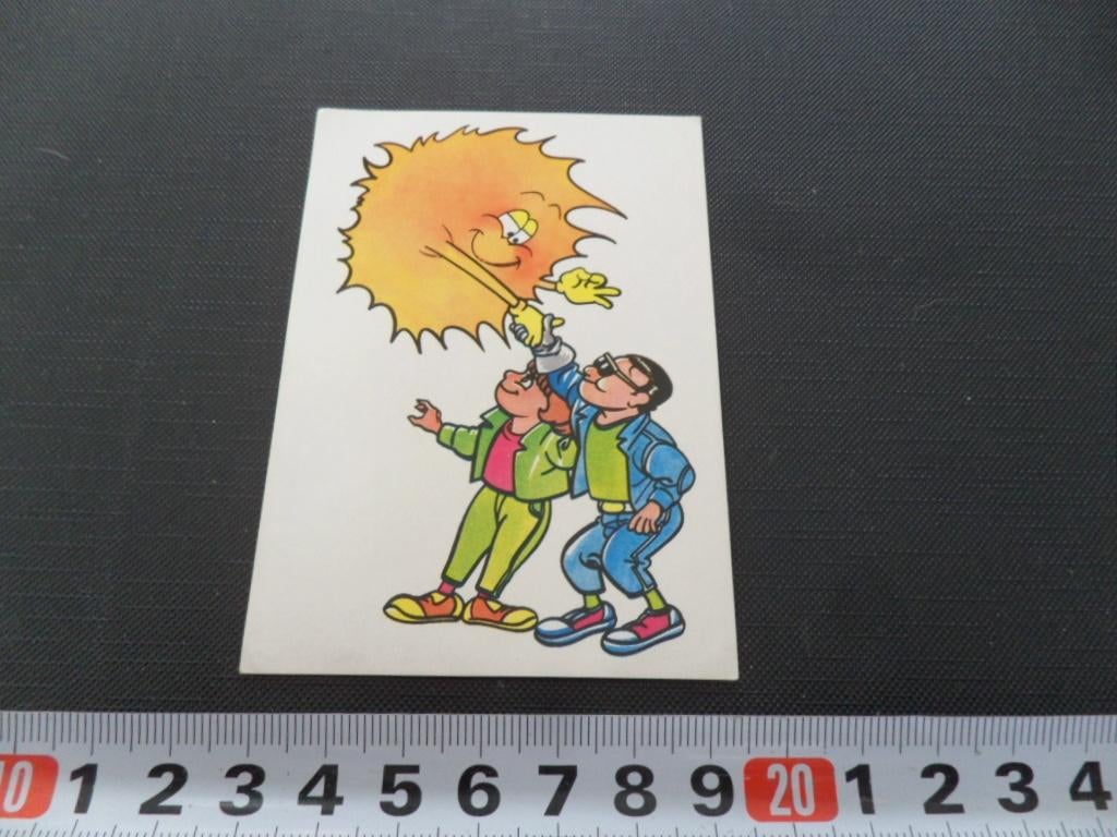 sticker panini fantastickers strip man vrouw zon hand geven, Ophalen, Zo goed als nieuw