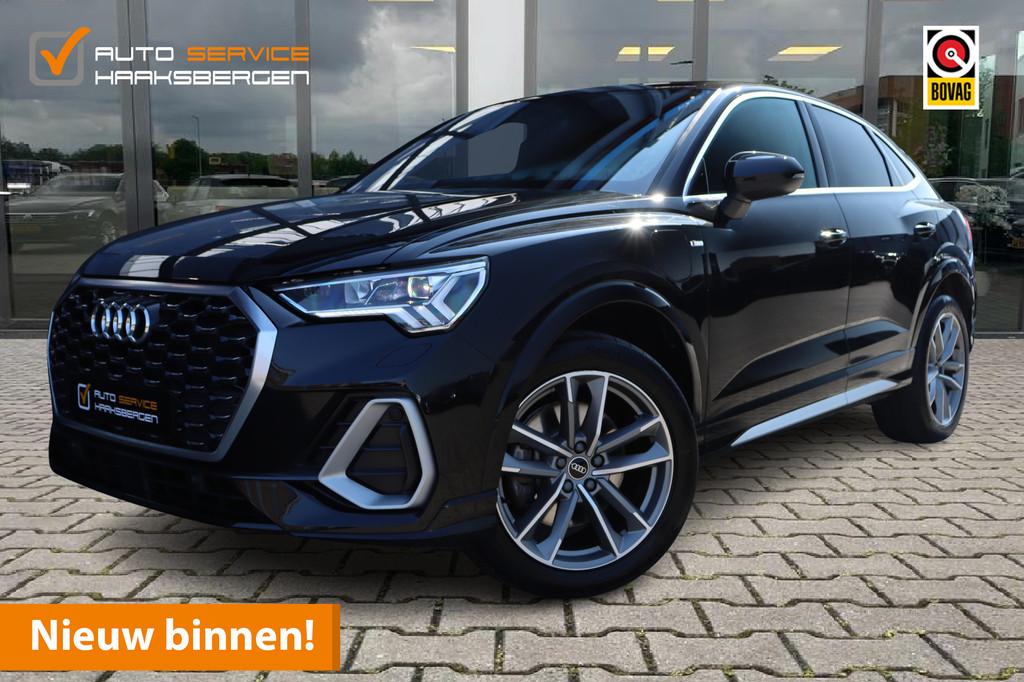 Audi Q3 Sportback 45 TFSI e S-Line | ACC | Camera | Virtual, Auto's, Audi, Gebruikt, Leder en Stof, Zwart, Hybride Elektrisch/Benzine