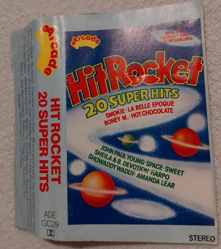 Hit Rocket - 20 Super Hits cassetteband smokie hot chocolate, Cd's en Dvd's, Cassettebandjes, Gebruikt, Origineel, Verzamelalbums