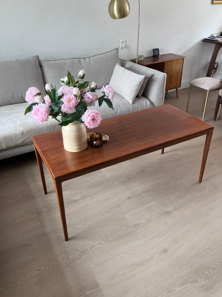 Schitterende vintage salontafel / teak, Huis en Inrichting, Tafels | Salontafels, Ophalen, 100 tot 150 cm, 50 tot 75 cm, 50 tot 100 cm