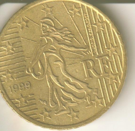 50 cent 1999 frankrijk, Postzegels en Munten, Verzenden, Frankrijk, 50 cent