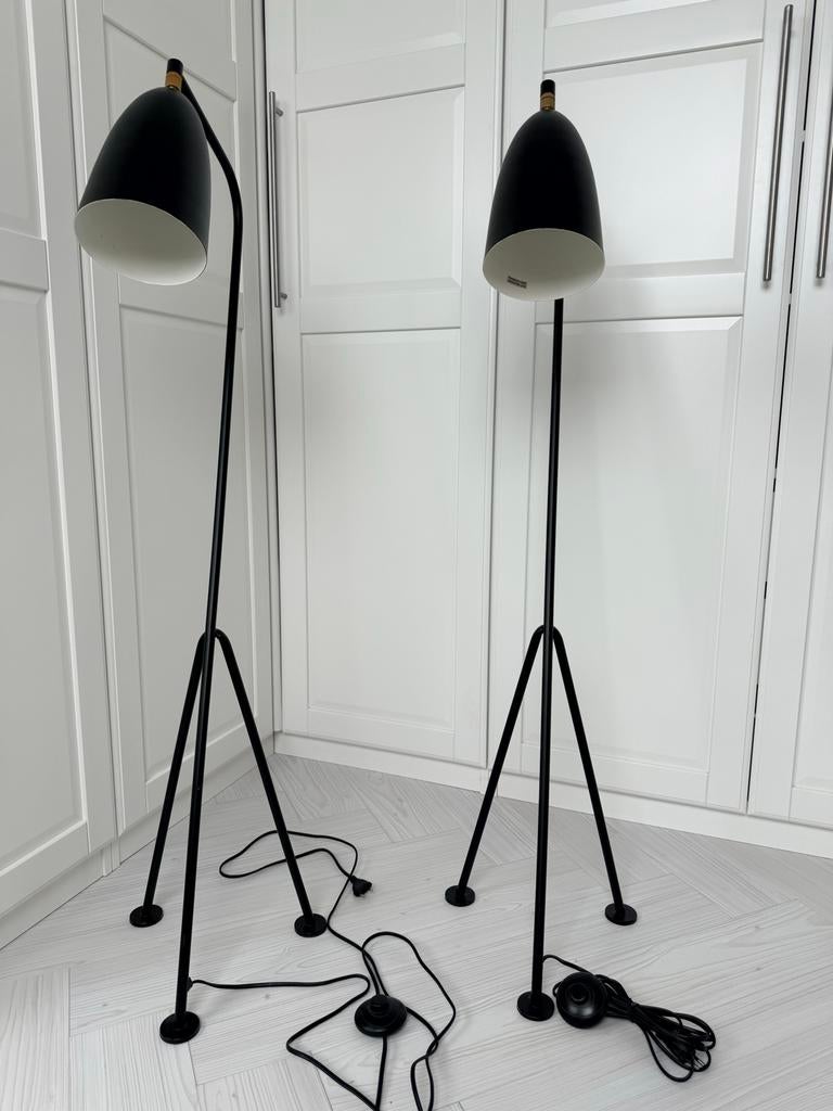 Set van 2 Grasshopper stijl vloerlampen - Zwart, Ophalen of Verzenden, Zo goed als nieuw, Metaal, 100 tot 150 cm
