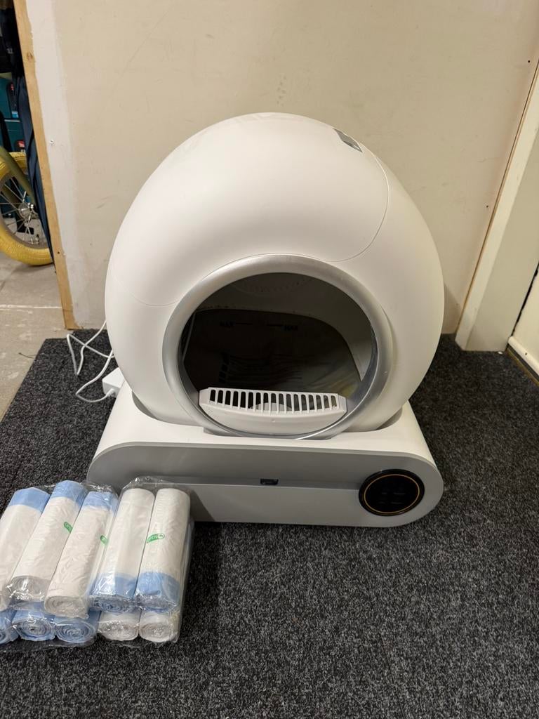 Automatische zelfreinigende kattenbak wit, Dieren en Toebehoren, Kattenbakken, Ophalen of Verzenden, Zelfreinigend, Zo goed als nieuw