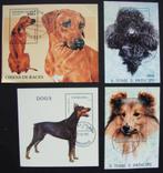 - 711 -  4 Honden blokjes., Verzenden, Gestempeld, Dier of Natuur