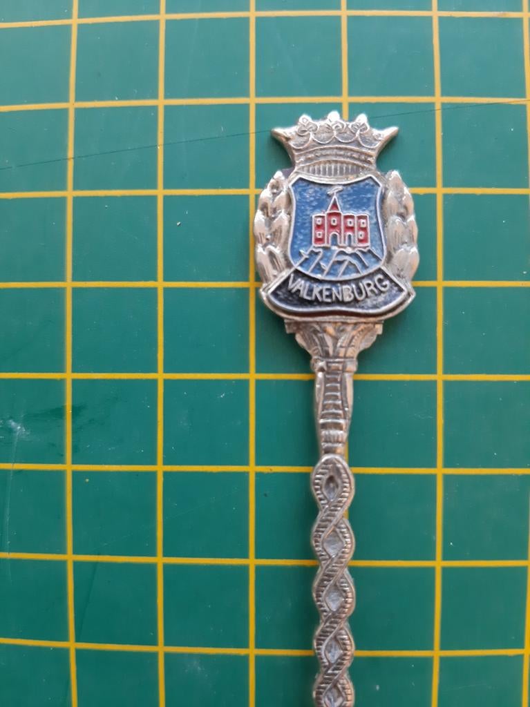 lepeltje, Valkenburg met gekleurd Gemeente Wapen, Verzamelen, Ophalen of Verzenden, Gebruikt