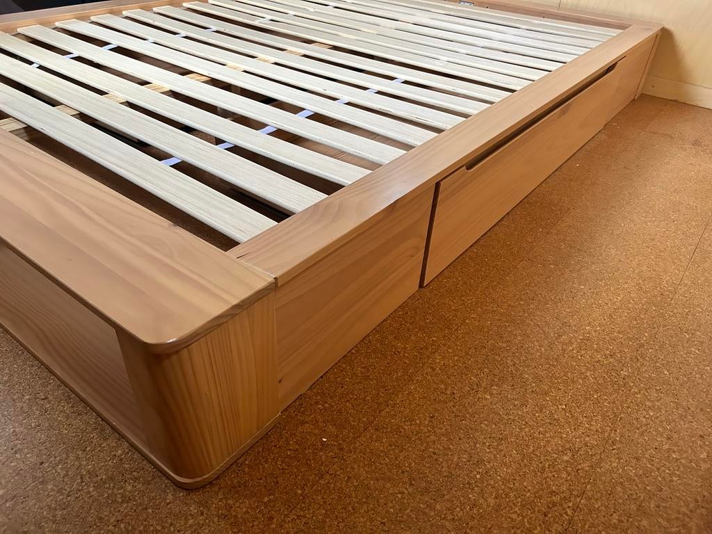 Kano bed met lades, geschikt voor 140x200 én 160x200, Huis en Inrichting, Ophalen, Gebruikt, Beige, Tweepersoons